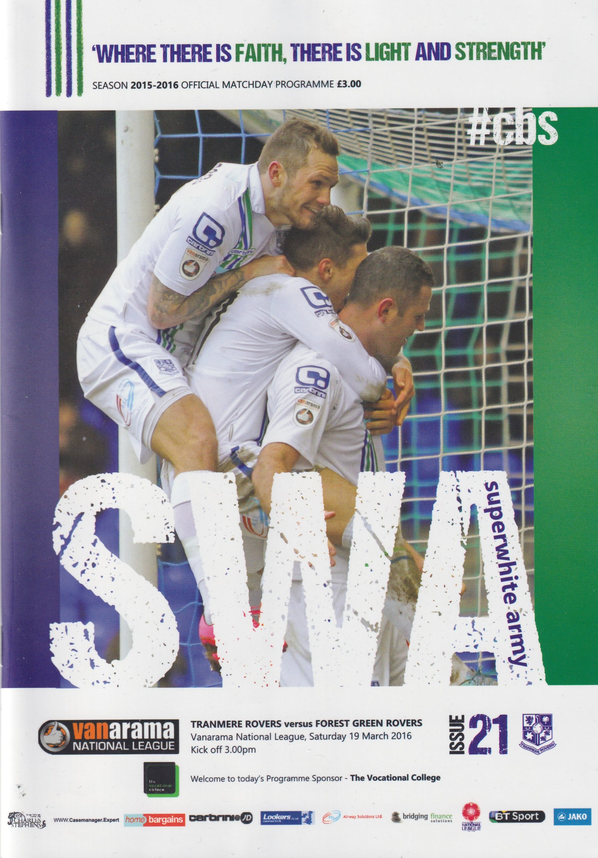Tranmere Rovers v Forest Green Rovers match programme